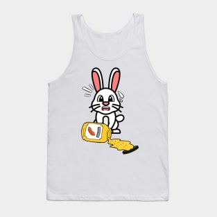 Funny white rabbit spills a jar of mustard Tank Top